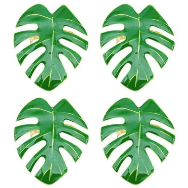4Pcs Palm Leaves Napkin Ring Christmas Napkin Rings Leaf Napkin Holders Serviette Buckles Dining Table Decoration Holiday Wedding Tropical Party Supplies