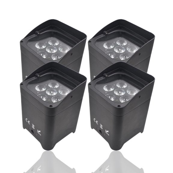 4Pcs Par Light 6x18W 6in1 Battery Lighting Wireless Remote Control Wifi Battery for KTV Party Bar Wedding Party