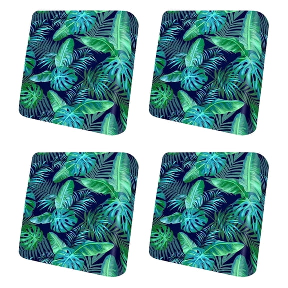 4Pcs Patio Cushion Covers Stretch Outdoor Couch Cushions Slipcovers Replacement Washable Furniture Protector with Elastic Bottom Sofa Chair Seat Cover, Palm Leaves