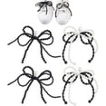 thumbnail image 1 of 4Pcs Pearls Bow Shoe Charms for Sneakers 2 Styles Shoe Lace Charms Elegant Pearl Buckle Bowknot Shoe Decoration Charms Beaded Chain for Wedding Gift, 1 of 6