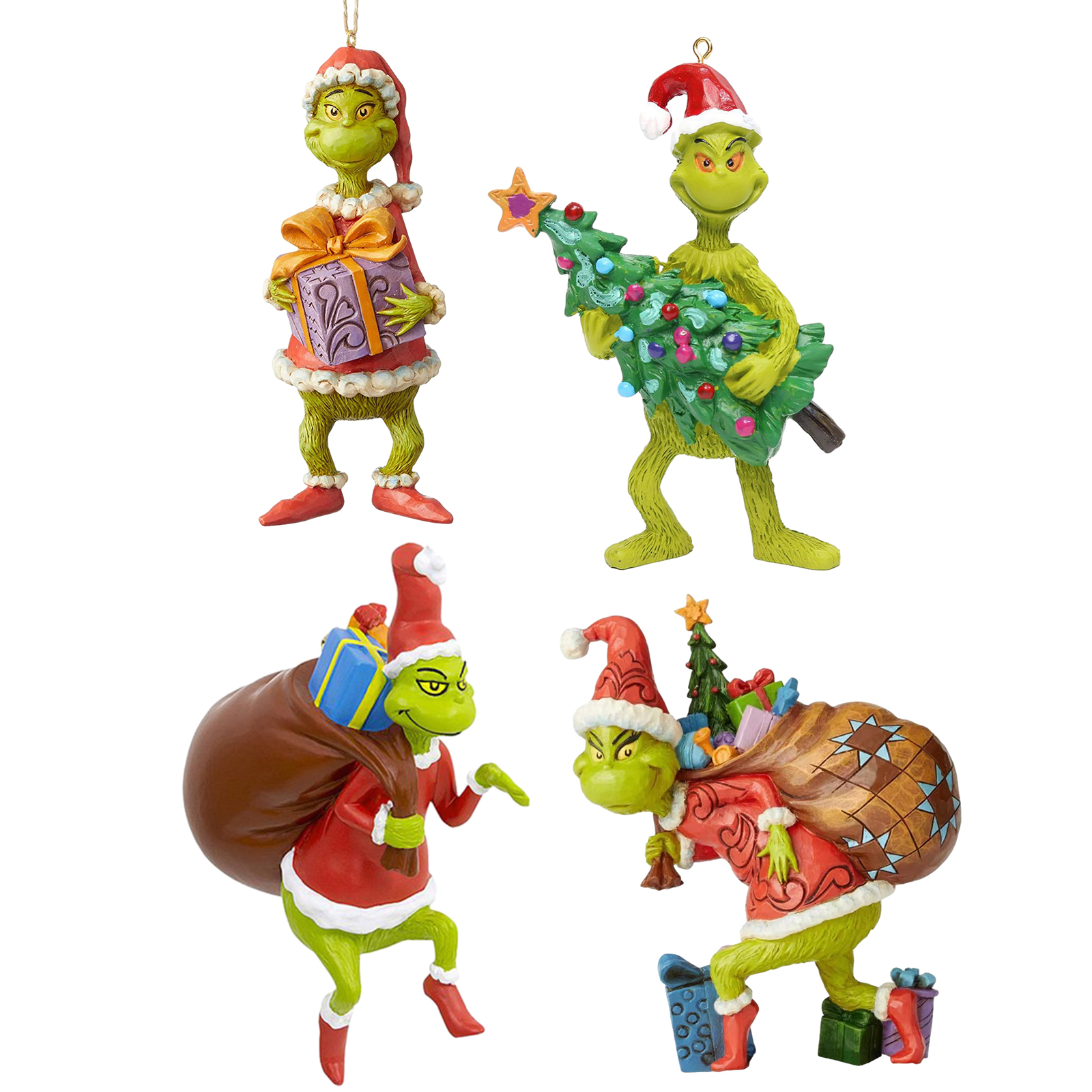 4Pcs Pendant Resin Ornaments The Grinch Christmas Decor, Hanging