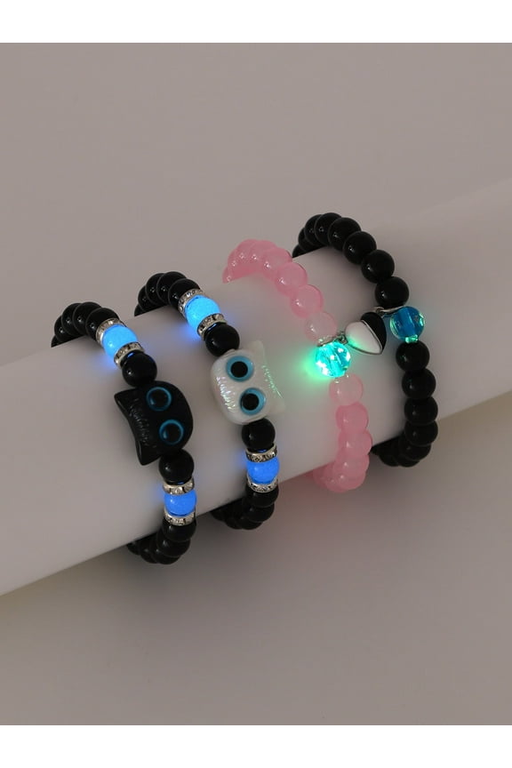 4 Pcs Perfect Match Magnetic Bracelet Set: Ideal for Couples, Friends, Suitable for Both Teens and Adults