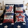 thumbnail image 1 of 4Pcs Pillowcase, Headrest Cover, Patriotic Commemorative Independence Day Printed Suit, for Sofa Ornament, Lounge Chair Decor, Living Room Layout, 1 of 6