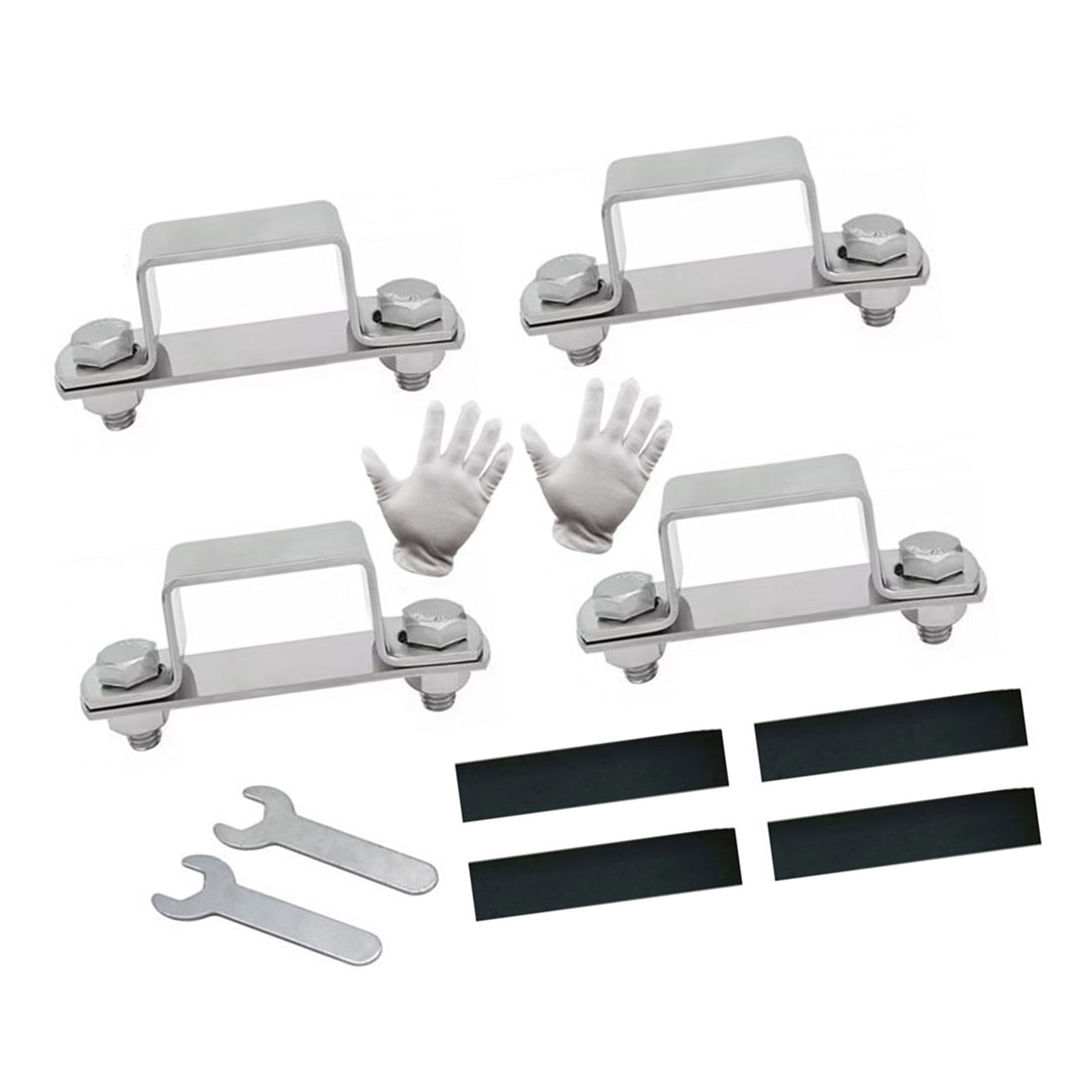 4Pcs Pipe Clamp U Shaped Connector Bracket Metal Steel Rod Security Holder Brackets for Door Window Shed Enduring