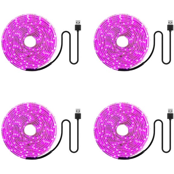4Pcs Plant Grow Light Strips Indoor Full Spectrum 1.6ft Led Plant Light Strip Flexible Soft Adhesive Light Bars Plant Growing Lamps for Aquarium Greenhouse Garden