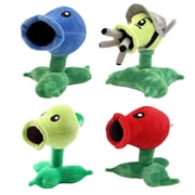 4Pcs Plants vs Zombies Plush Toys Peashooter Soft Figure Doll, Plants vs Zombies Toys PVZ Plush Plants 1 2 Set