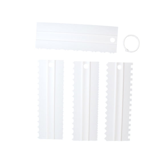 4Pcs Plastic Cake Cream Scraper Irregular Teeth Edges Spatulas Fondant Cake Slicer Pastries Cutter Tool Easy to Use