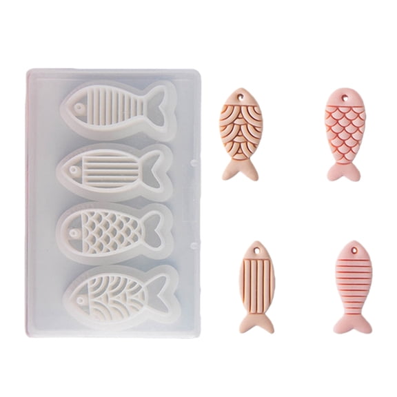 4Pcs Plastic Fish Earring Mold Polymer Clay Cutters For Kids Art Activities