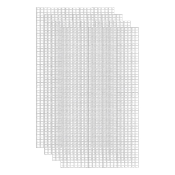 4Pcs Plastic Mesh Canvas Sheets 13"x20" 7 Count Rectangle Hole Blank Canvas White for Embroidery Needlepoint