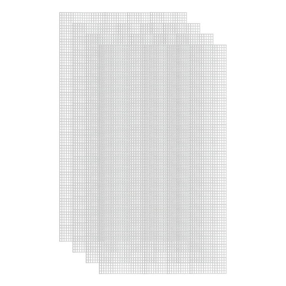 4Pcs Plastic Mesh Canvas Sheets 13"x20" 7 Count Rectangle Hole Blank Canvas White for Embroidery Needlepoint