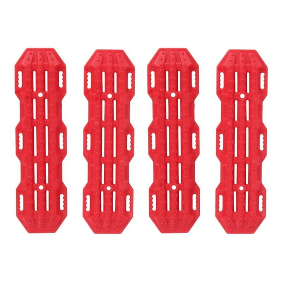 4Pcs Plastic Sand Ladder Recovery Ramps Board for 1:10 RC Crawler Axial SCX10 CC01 -4 D90 ,Red