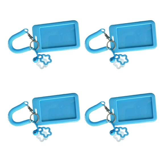 4Pcs Plastic Star Shaped Keychain with Card Holder Slot Secure ...