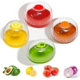 thumbnail image 1 of 4Pcs Plastic Storage Bins with Lids, Refrigerator Vegetable Crisper Makes Food Stays Fresh Longer, BPA Free & Reusable, Ideal Avocado Lemon Tomato and Onion Keeper/Saver/Holder, Multicolor, 1 of 6