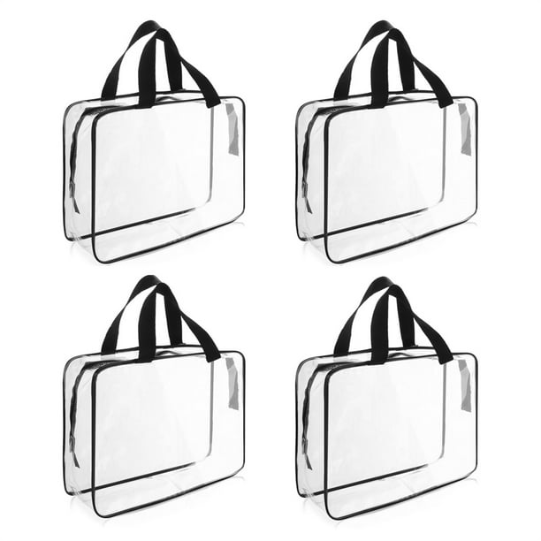 4Pcs Plastic Toy Storage Bags Clear Waterproof Zipper Bags Organizer Storage Handbag Toy Bags for Board Games for Kids Books Building Blocks Puzzles Black Walmart Business Supplies