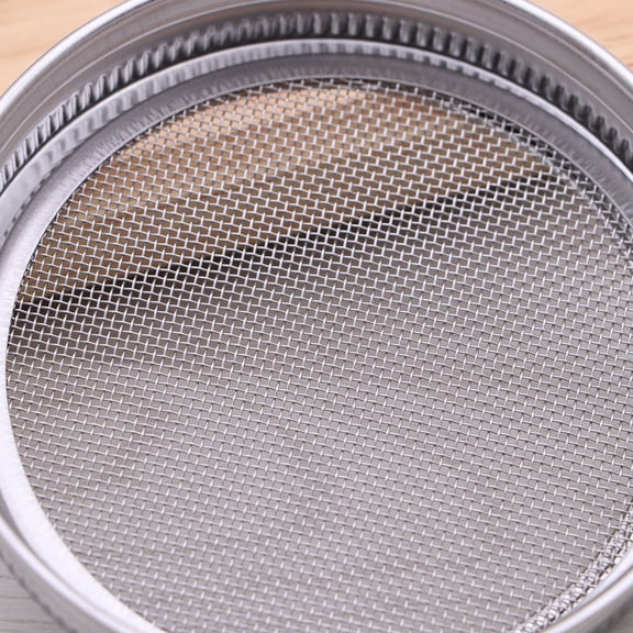 4Pcs Plated Silver Sprouting Screen Lids Stainless Steel for Round Mouth Mason Jars