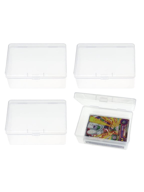 4Pcs Playing Card Deck Cases Plastic Empty Playing Card Box Holder Storage Case Organizer Snap Closed,Plastic Empty Card Box(NO Cards)