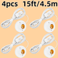 4Pcs Plug-in E26/E27 Lamp Socket, 15FT/4.5m Cord with On/Off Switch ...