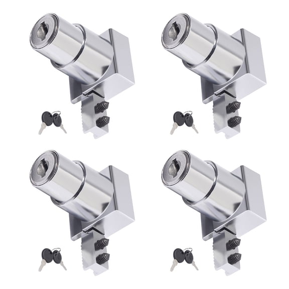 4Pcs Plunger Push Lock with Key For Sliding Glass Door Display Case Hinged Glass Cabinet Lock for 5mm-8mm Door