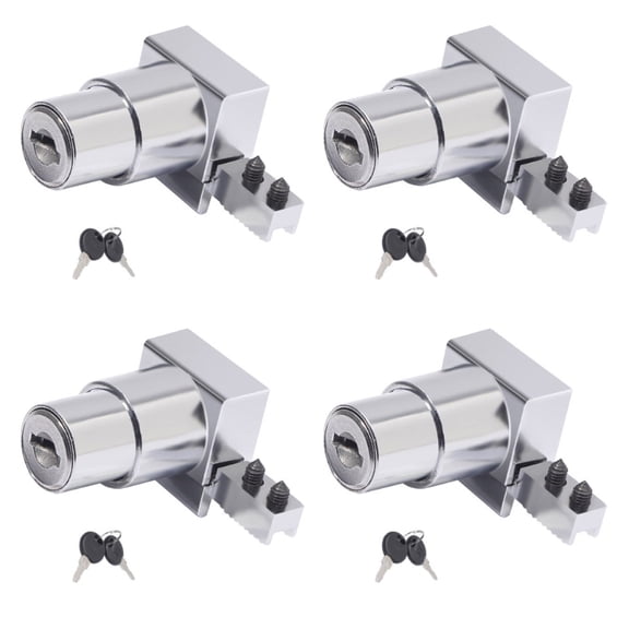 4Pcs Plunger Push Lock with Key For Sliding Glass Door Display Case Showcase Hinged Glass Cabinet Lock for 5mm-8mm Door