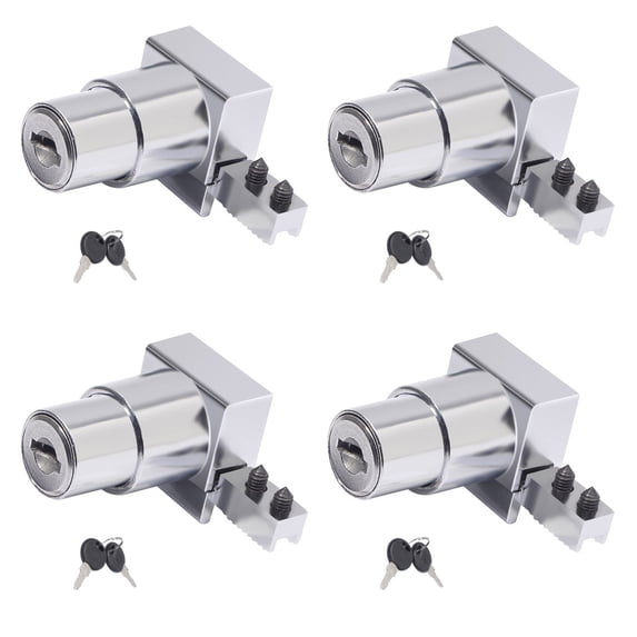 4Pcs Plunger Push Lock with Key For Sliding Glass Door Display Case Showcase Hinged Glass Cabinet Lock for 5mm-8mm Door