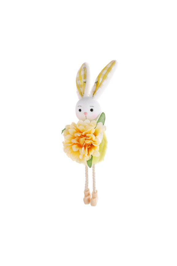 4Pcs Plush Easter Bunny Flower Pendant - Velvet-Soft Hanging Easter Bunny for Spring Easter Tree Decor - Adorable Easter Bunny Ornament for Bag Charm & Seasonal Home Decoration