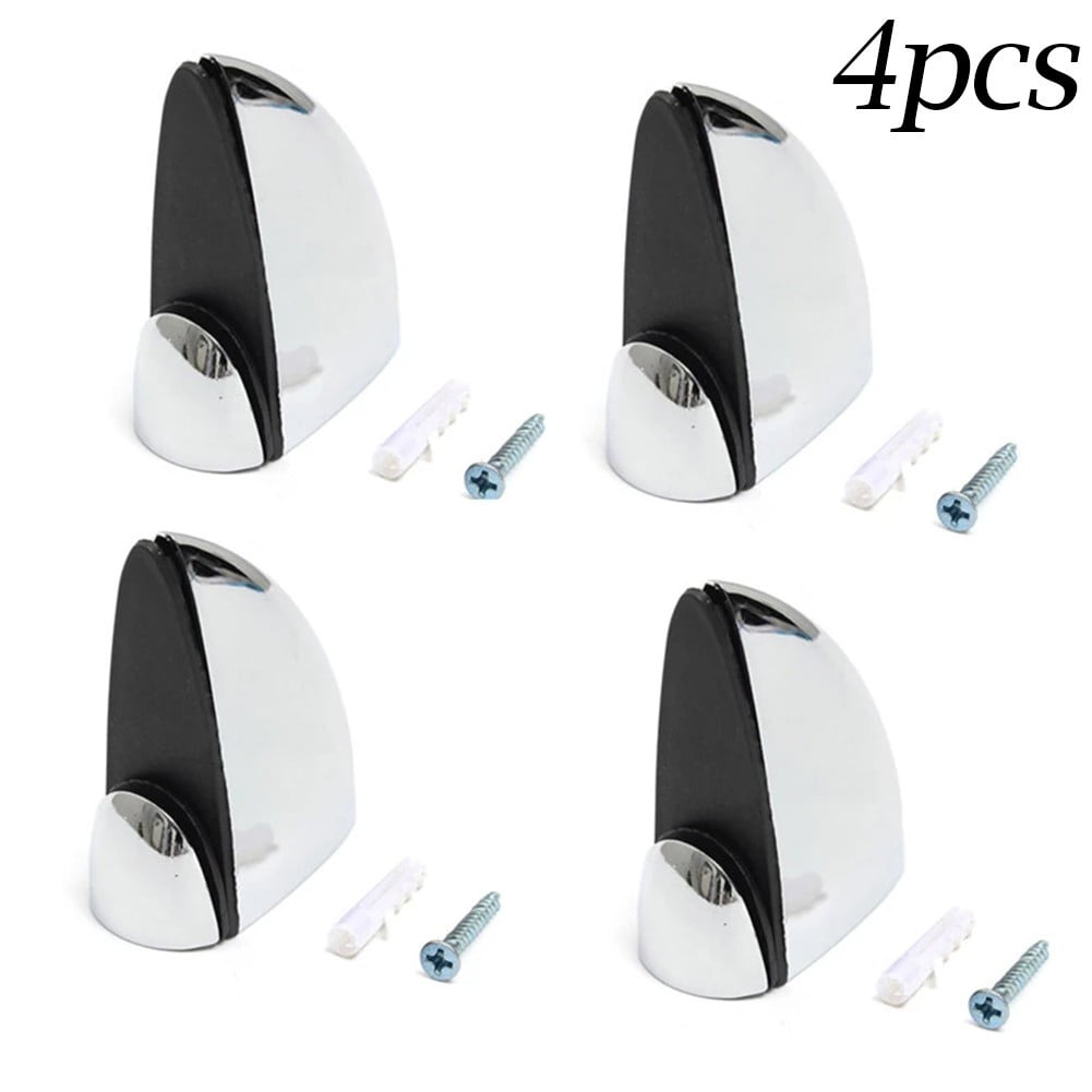 4Pcs Polished Chrome Glass Shelf Support Clamp Brackets Bathroom for