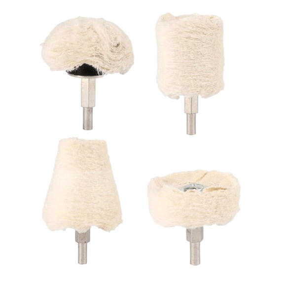 4Pcs Polishing Wheel Kit, Flannel Buffing Wheel Pads Drill Attachment for Metal Polishing, Small Area Derusting Tool, Surface Finishing Rotary Tool Accessory
