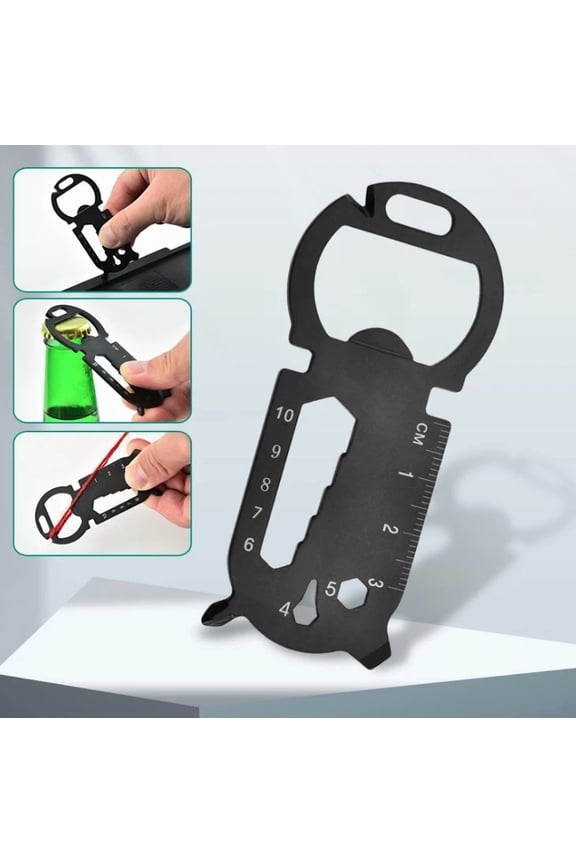 4Pcs Portable Edc Stainless Steel Keychain Outdoor Survival Gadget Bottle Opener