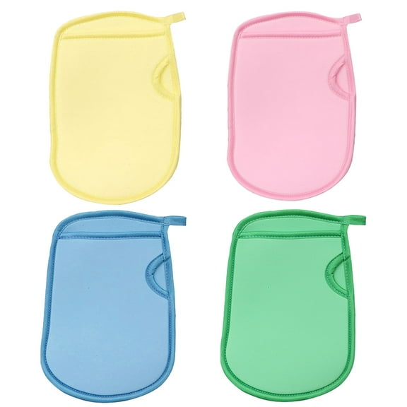 Raindrops 4Pcs Yellow Bathing Foaming Gloves Refreshing Shower Experience