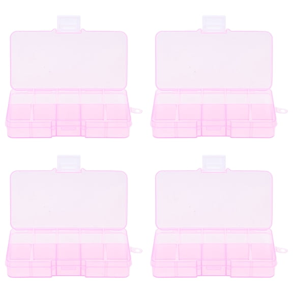 UPGRATOR Transparent PP Organizer Box Set for Jewelry, Hardware Storage - 4 Pieces Containers