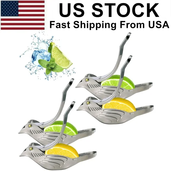 4Pcs Portable Stainless Steel Lemon Juicer - Bird-Shaped Lime Extruder, Silver