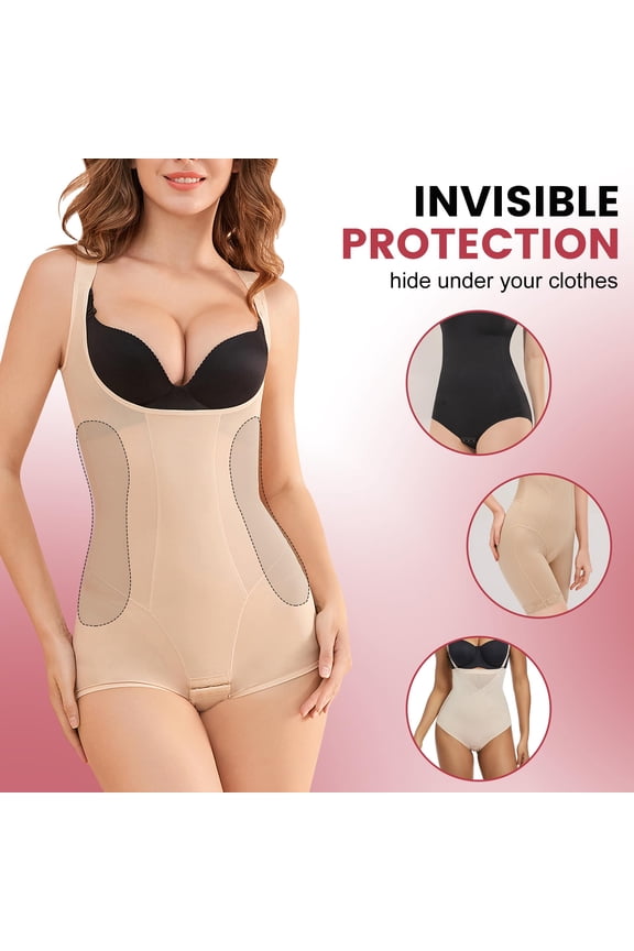 4Pcs Post Surgery Lipo Foams, Abdominal Side Compression Board, 11.8'' x 5.5'' Black Lipo Foam Lateral Protector for Post Surgery Recovery Waist Filling Skin Anti-Sagging