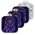 thumbnail image 1 of 4Pcs Pot Holder for Kitchen, Beautiful Starry - Hued Dreamcatcher Composition Square Heat Resistant Hotpads, 8x8in Non Slip Dirt-Proof Kitchen Cook Oven Potholders Machine Washable, 1 of 5