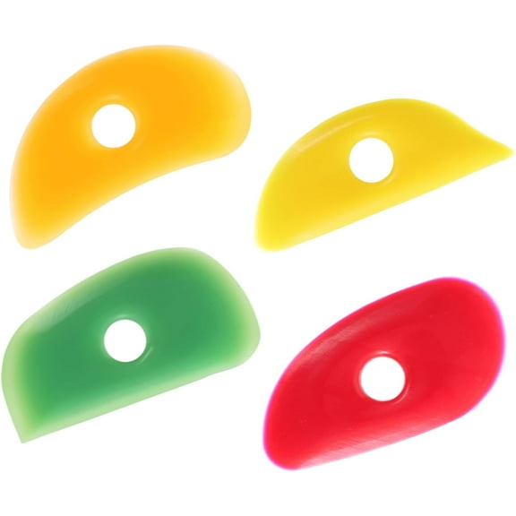 4Pcs Pottery Ribs, Silicone Rib for Pottery, Potterys Trimming Tools, Multi Styles Clay Ceramics Sculpting Tools for Mud, Shapes, Smooths