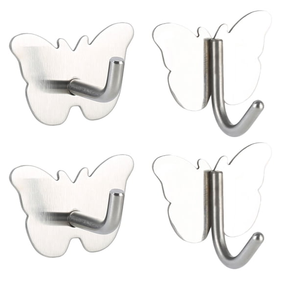 Supvox 4Pcs Rustproof Stainless Steel Hook for Bathroom Kitchen Home Use