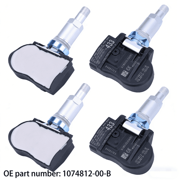 4Pcs Pre-programmed Tire Pressure Sensors Replacement TPMS Tyre Pressure Monitor System Fit for Tesla Model 3/S/X 2012 Replace 1074812-00-B