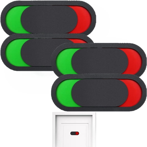 4Pcs Privacy Sign, Do Not Disturb Sign Red Green Slider Door Indicator Vacant Occupied Flip Sign Non-Scratch Self Adhesive Door Sign for Home Office Store Hotle Hospital Conference Room (Black)