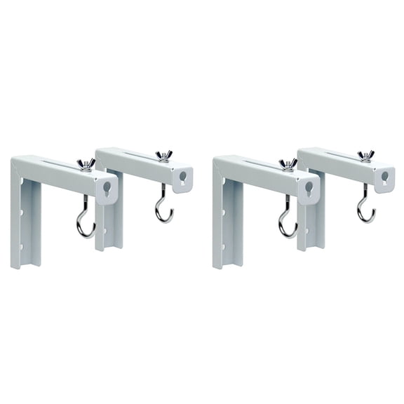 4Pcs Projector Curtain Hanger Projector Screen L-Bracket Mounting Hanger Holder Adjustable Extension Mount Stand,4 x hangers 2 set x screw accessories,White