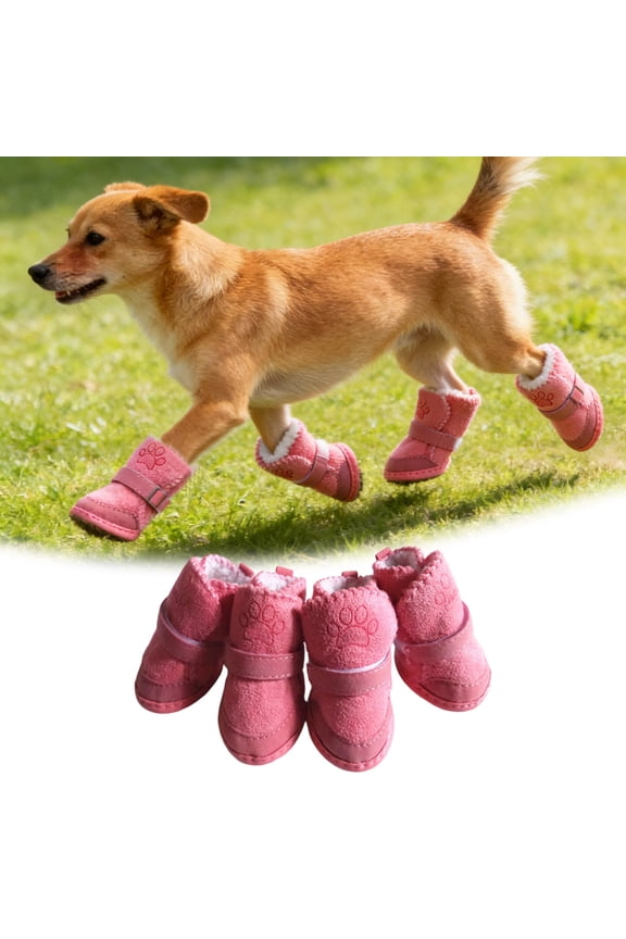 4Pcs Protector Winter Boots For Small Cats Cozy Slip Shoes With Hook & Loop Closure Warm Booties For Tiny On Cold Pavement Walking Outdoor