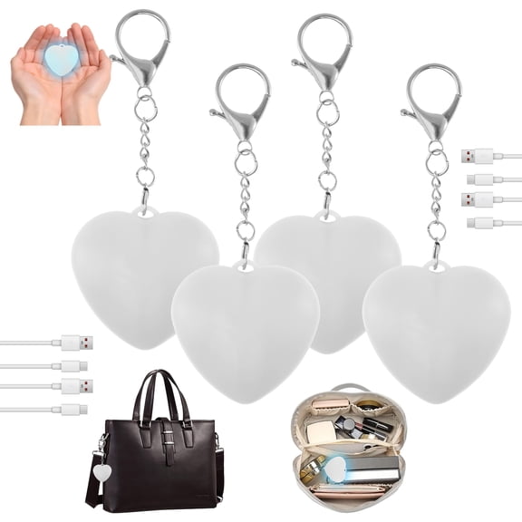4Pcs Purse Glow Heart Light LED Automatic Sensor Purse Light Touch Activated Handbag Light Portable Handbag Night Light Mini Handbag Purse Lamp for Purse Women Girls