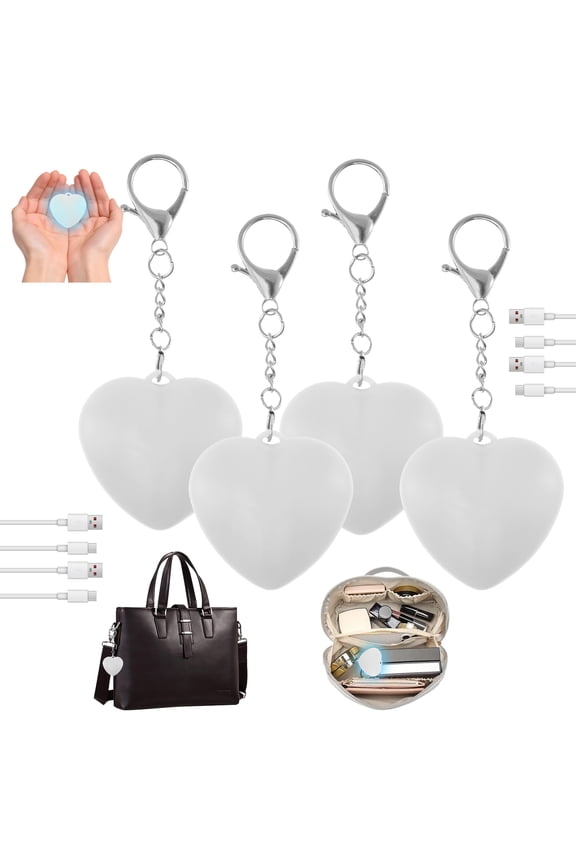 4Pcs Purse Glow Heart Light LED Automatic Sensor Purse Light Touch Activated Handbag Light Portable Handbag Night Light Mini Handbag Purse Lamp for Purse Women Girls