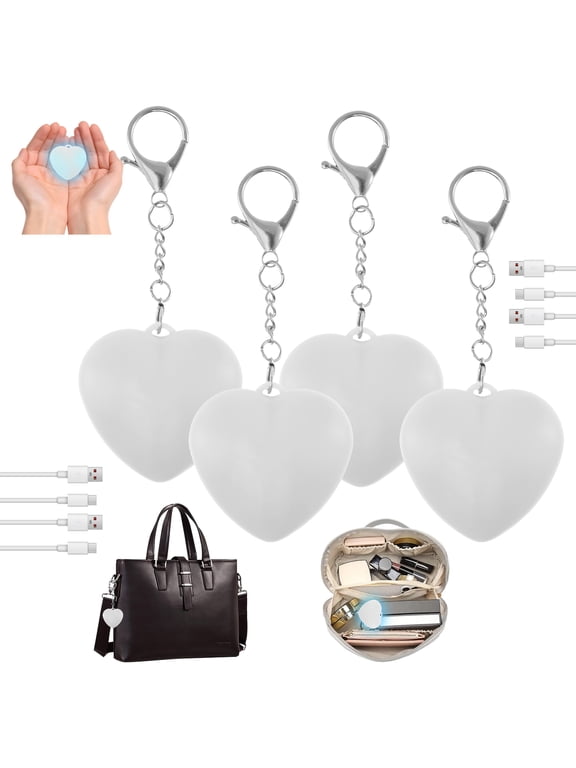 4Pcs Purse Glow Heart Light LED Automatic Sensor Purse Light Touch Activated Handbag Light Portable Handbag Night Light Mini Handbag Purse Lamp for Purse Women Girls