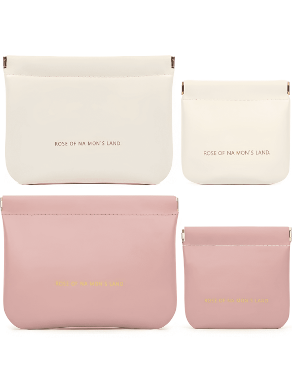 Cosmetic Cases Makeup Bag with Snap Closure, White 4 Piece