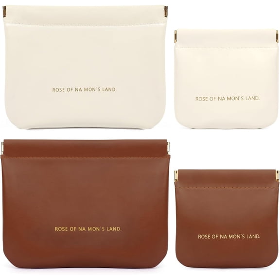 4Pcs Purse Pouches, Purse Mini Pocket Cosmetic Bags for Women Snap Closure Organizer Pouch for Small Makeup Bag Lipstick Cosmetics Headphones Jewelry