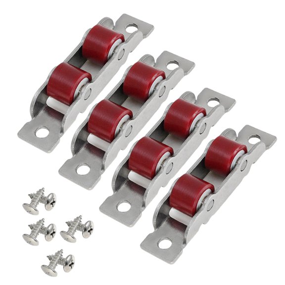 4Pcs Home Garden Door Sliding Roller Double Wheel Glass Door Sliding Rollers Push Pull Window Pulley Door Hardware