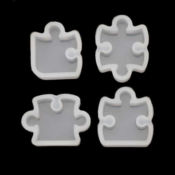4Pcs Puzzle Crystal Mold Silicone Mould Jewelry Pendant Making Tool