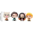 4Pcs Q verse Birthday Cake Topper for Demon Slayer Cartoon Figures