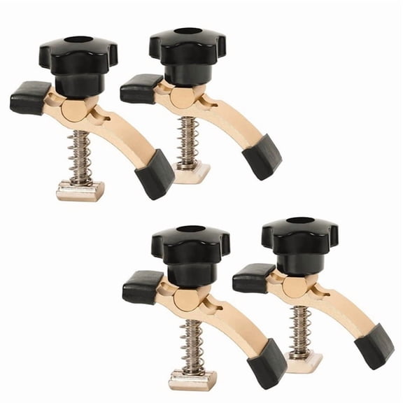 Woodworking T-Track Clamp Set, 4-Pack, Aluminum Alloy Quick Acting Hold Down Clips for Routers and Drill Presses