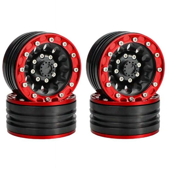 4Pcs RC 1: 10 Rock Crawler Wheels Cool Metal Alloy Rims 1.9inch Beadlock Wheels for SCX10 CC01