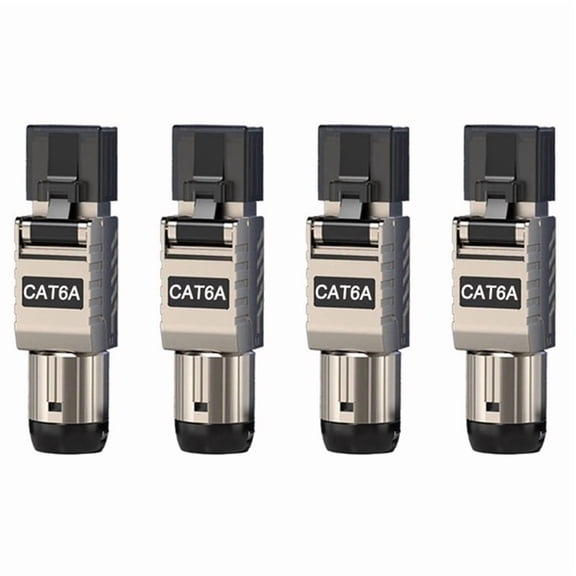4Pcs RJ45 Cat6A Ethernet Cable Connectors RJ45 Metal Tool Free Easy Termination Plug 2000MHz 40G LAN Cable 22AWG - 24AWG